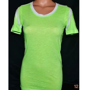 NWOT Victoria’s Secret PINK neon green t shirt!